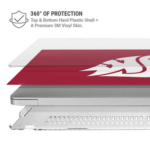Washington State University Cougars Logo MacBook Air 15in (2023-2025) Case plus Skin